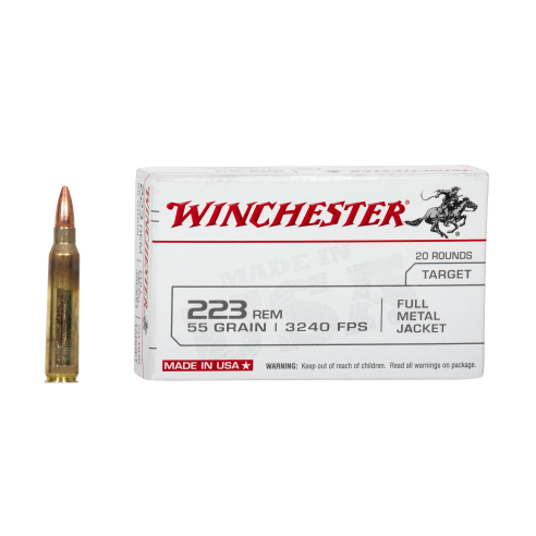 Munitions Winchester 223REM 55gr FMJ X20