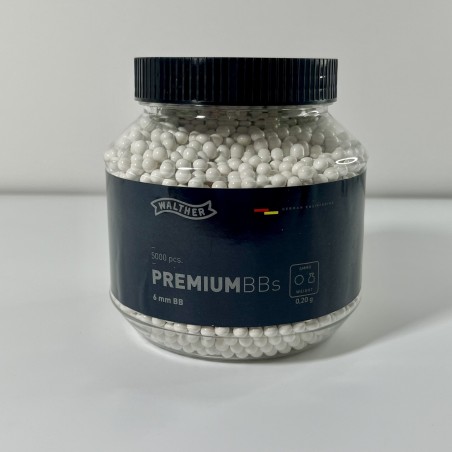 Billes BBs Walther 6mm Blanche Premium 0.20g x5000