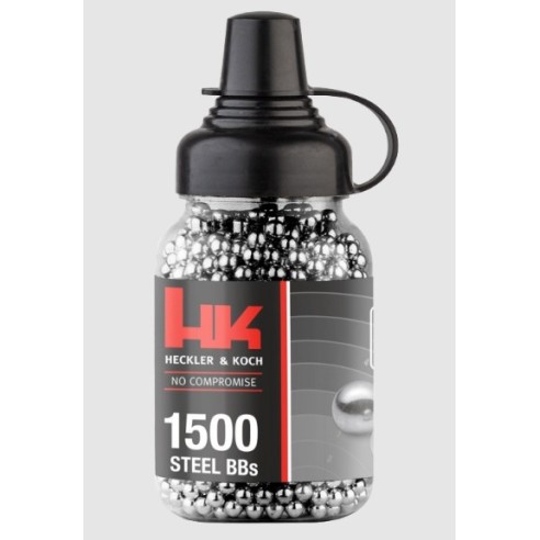 Billes Steel H&K BBs 4,5mm 0.35G Bouteille x1500