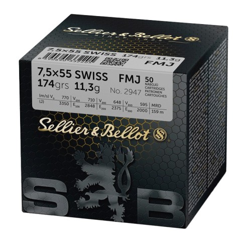 Munitions Sellier & Bellot 7.5X55 SWIS 174gr...