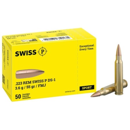 Munitions SWISS P 223REM 55gr FMJ x50