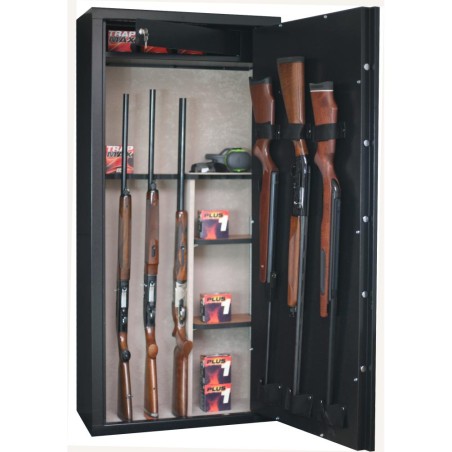 Armoire forte Infac 11 armes avec lunette + 3 dans la porte - coffre intérieur - étagères amovibles SD14