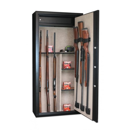 Armoire forte Infac 11 armes avec lunette + 3 armes dans la porte - coffre intérieur - étagères amovibles CT14