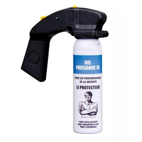 Bombe gel ou gaz cs puissance 70 Le Protecteur 100ml avec poignée