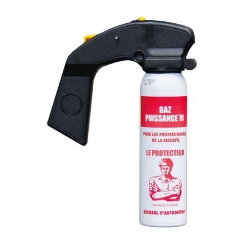 Bombe gel ou gaz cs puissance 70 Le Protecteur...