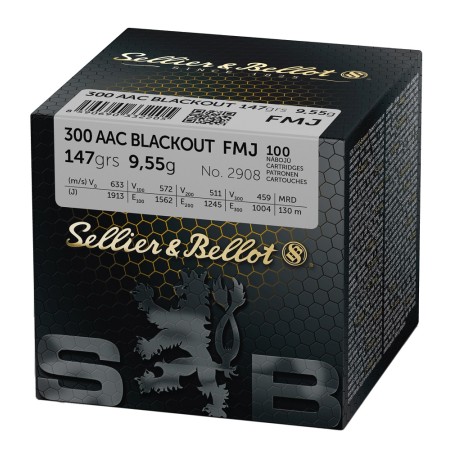 Munitions Sellier & Bellot 300 AAC Blackout FMJ 147gr...
