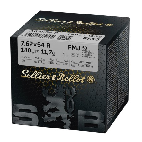 Munitions Sellier & Bellot 7.62X54R FMJ 180gr X50 en vrac