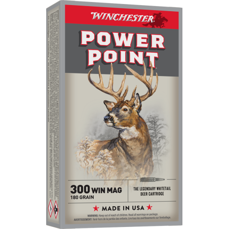 Munitions Winchester Calibre 300WIN MAG 180 GR Power Point