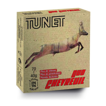 Cartouches Tunet Duo Chevreuil Calibre 12/70 40G Plomb...
