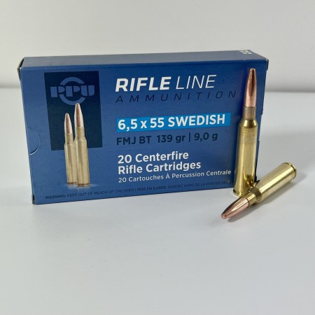 Munitions Partizan PPU 6,5X55 Suédois FMJ BT 139GR 9g