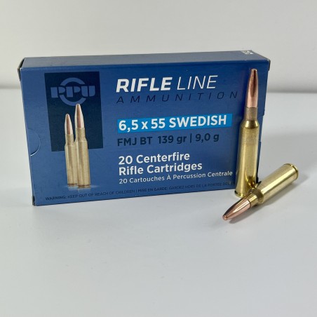 Munitions Partizan PPU 6,5X55 Suédois FMJ BT 139GR 9g