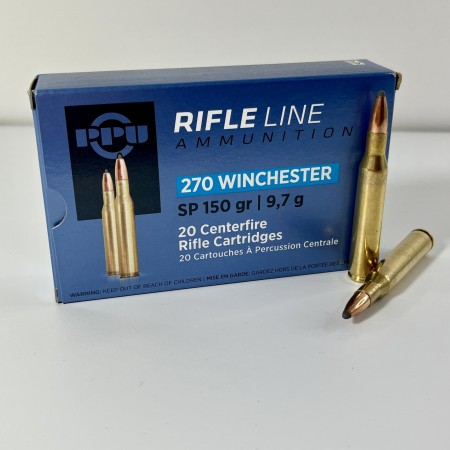 Munitions Partizan PPU SP Calibre 270 WIN 150GR 9,7 G